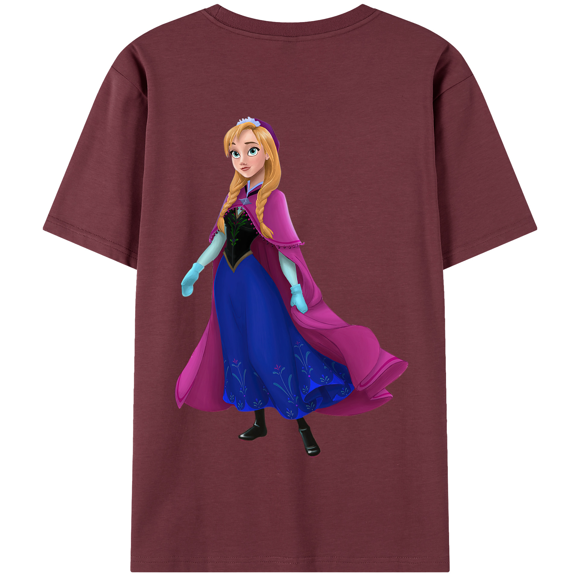 （画像用） アナと雪の女王 アンナ エルサ Frozen Anna Elsa 綿100％半袖Tシャツ（背面プリント）